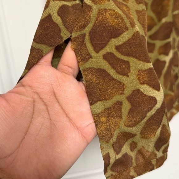 Vintage Women’s Green Brown Animal Print Apparel Giraffe Print Skirt Size 10 - Picture 4 of 7